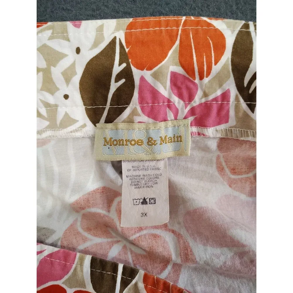 Women's Plus Sz 3X Cruise Floral Skirt Comfort Casual Hawaiian Monroe And Main